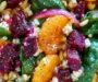 Beet Salad with Spinach and Feta Cheese