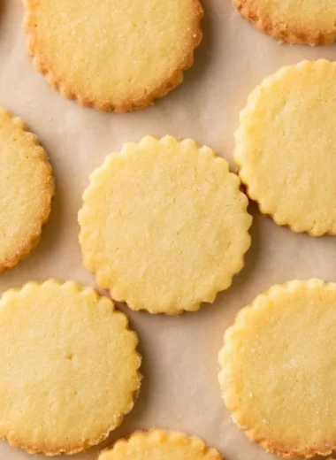 Delicious classic shortbread cookies arranged on a plate
