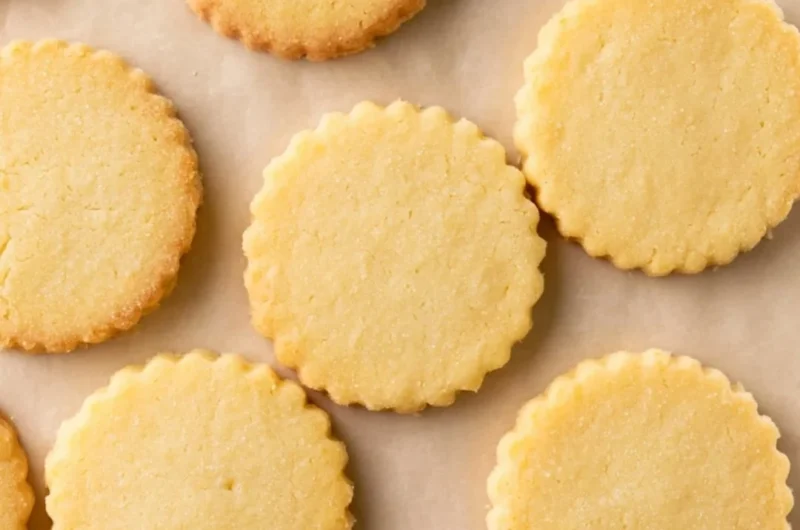 Delicious classic shortbread cookies arranged on a plate
