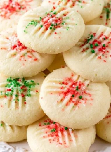 Cozy whipped shortbread cookies on a decorative plate
