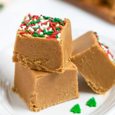 Delicious warm gingerbread fudge topped with festive spices for the holidays