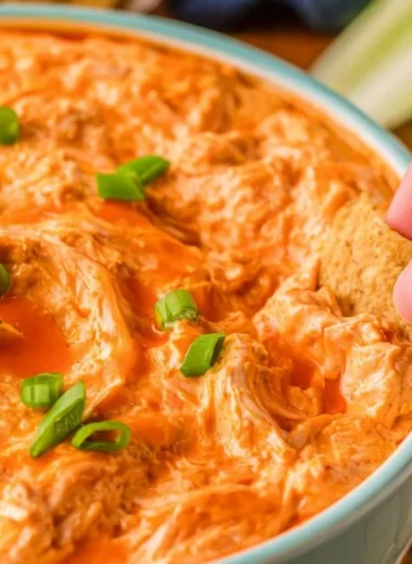 Delicious Buffalo Chicken Dip served in a bowl for a party appetizer