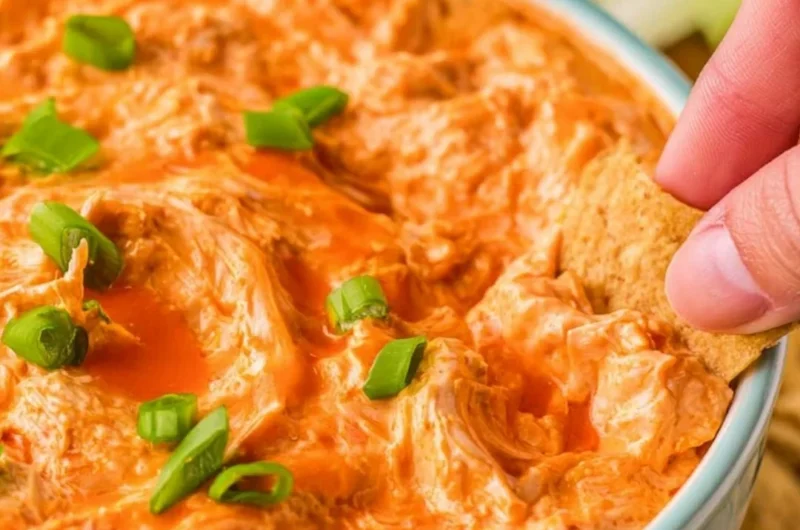 Delicious Buffalo Chicken Dip served in a bowl for a party appetizer