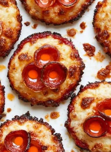 Delicious cheesy pizza bites with bread and pepperoni, easy snack recipe.
