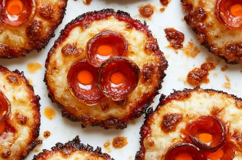 Delicious cheesy pizza bites with bread and pepperoni, easy snack recipe.