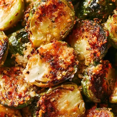 Delicious roasted Brussels sprouts with Parmesan cheese on a plate